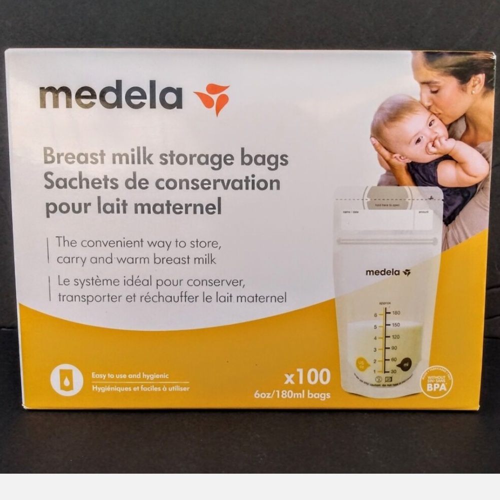 Medela Breast Milk Storage Bags in White and Yellow